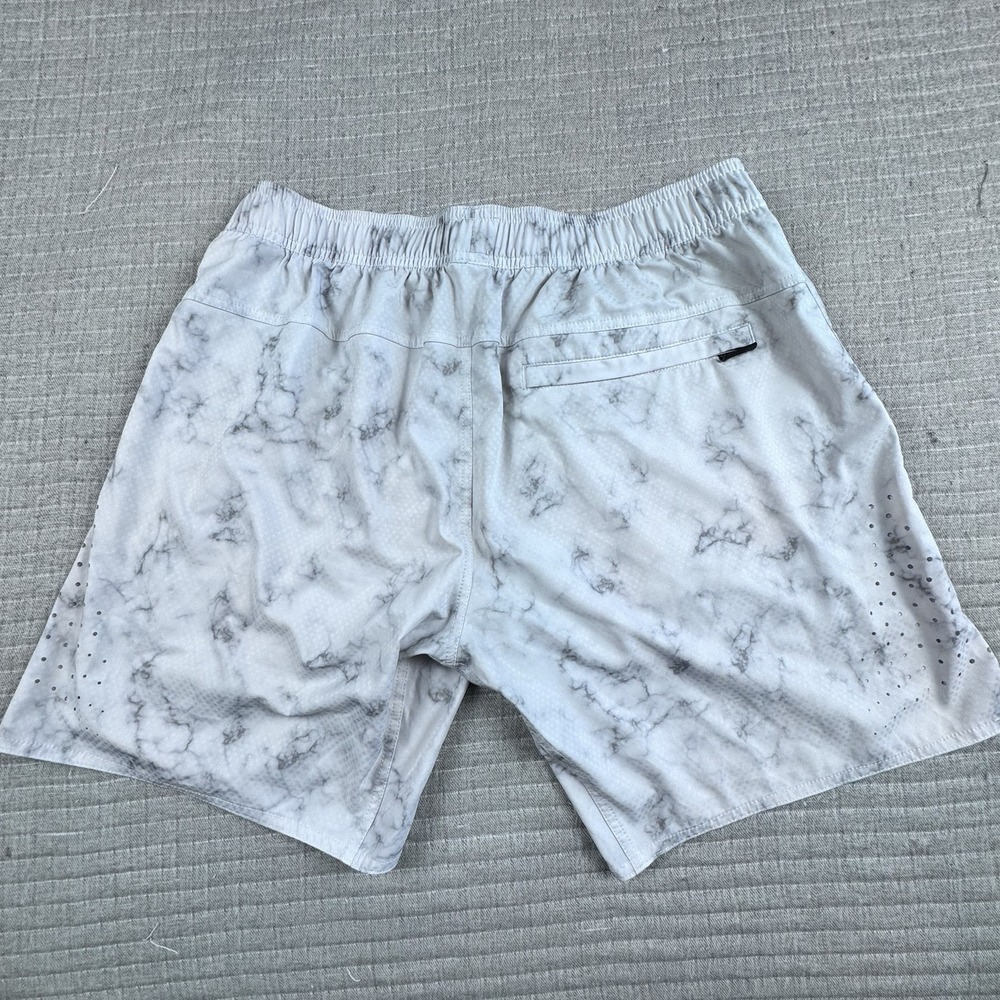 Legends Gym Performance Short Men L Marble 7" Linerless White Running Active - Picture 5 of 7